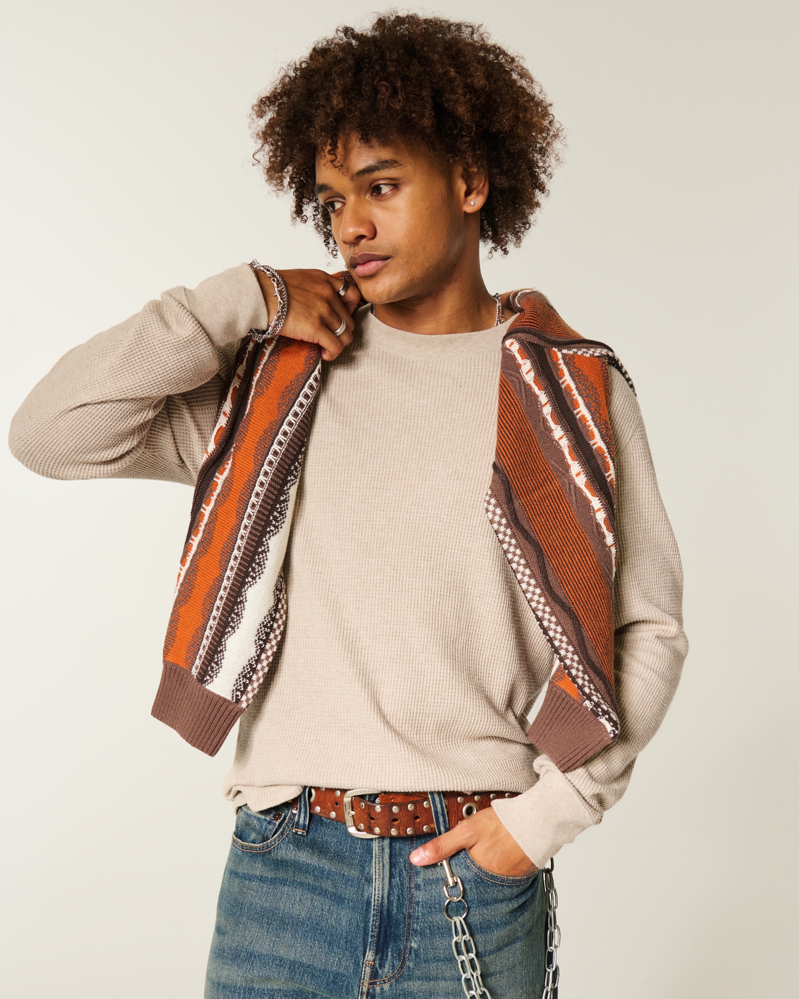Relaxed Thermal Long-Sleeve Camo Crew Shirt