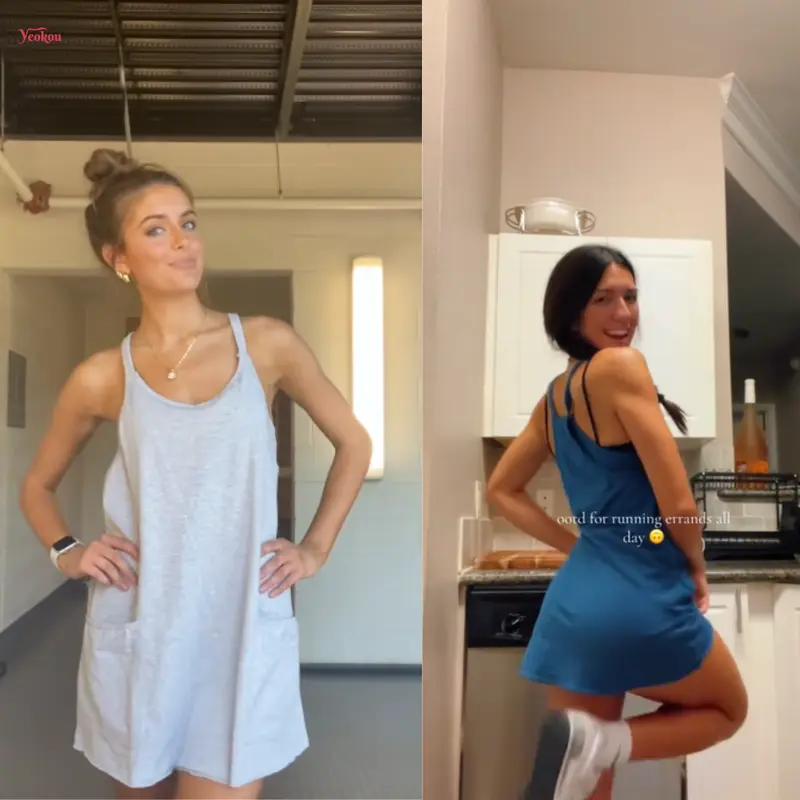 🔥🔥 Last Chance! 9 Pieces for $24.9, Today Only! 🔥Women's Sleeveless Mini Dress with Built-in Shorts – V Neck Spaghetti Strap Sundress, Workout Tennis Dress, Lazy Girl Summer Essential