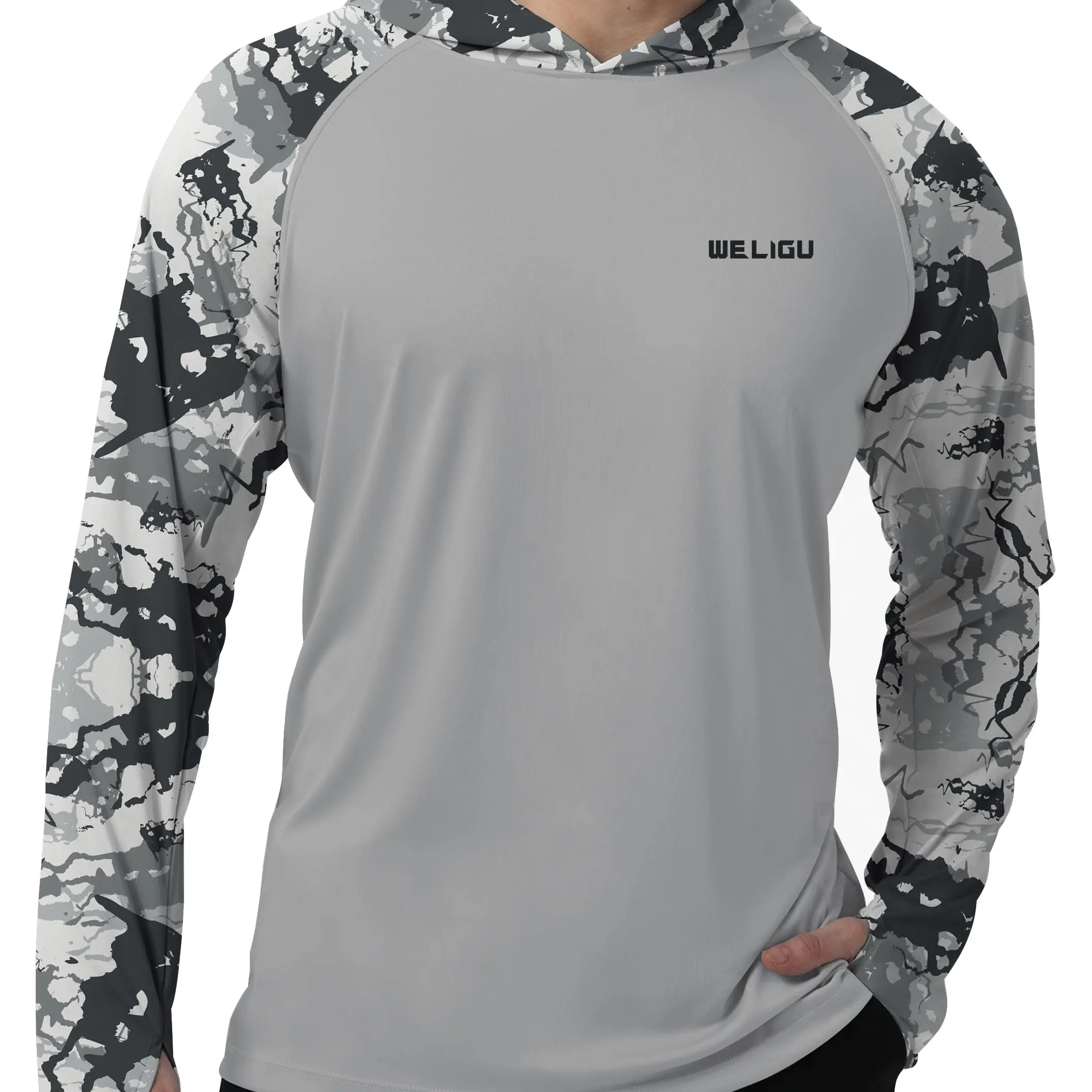 Men's UPF 50+ Sun Protection Hoodie Shirt Long Sleeve SPF Fishing Outdoor UV Hiking Lightweight Shirts