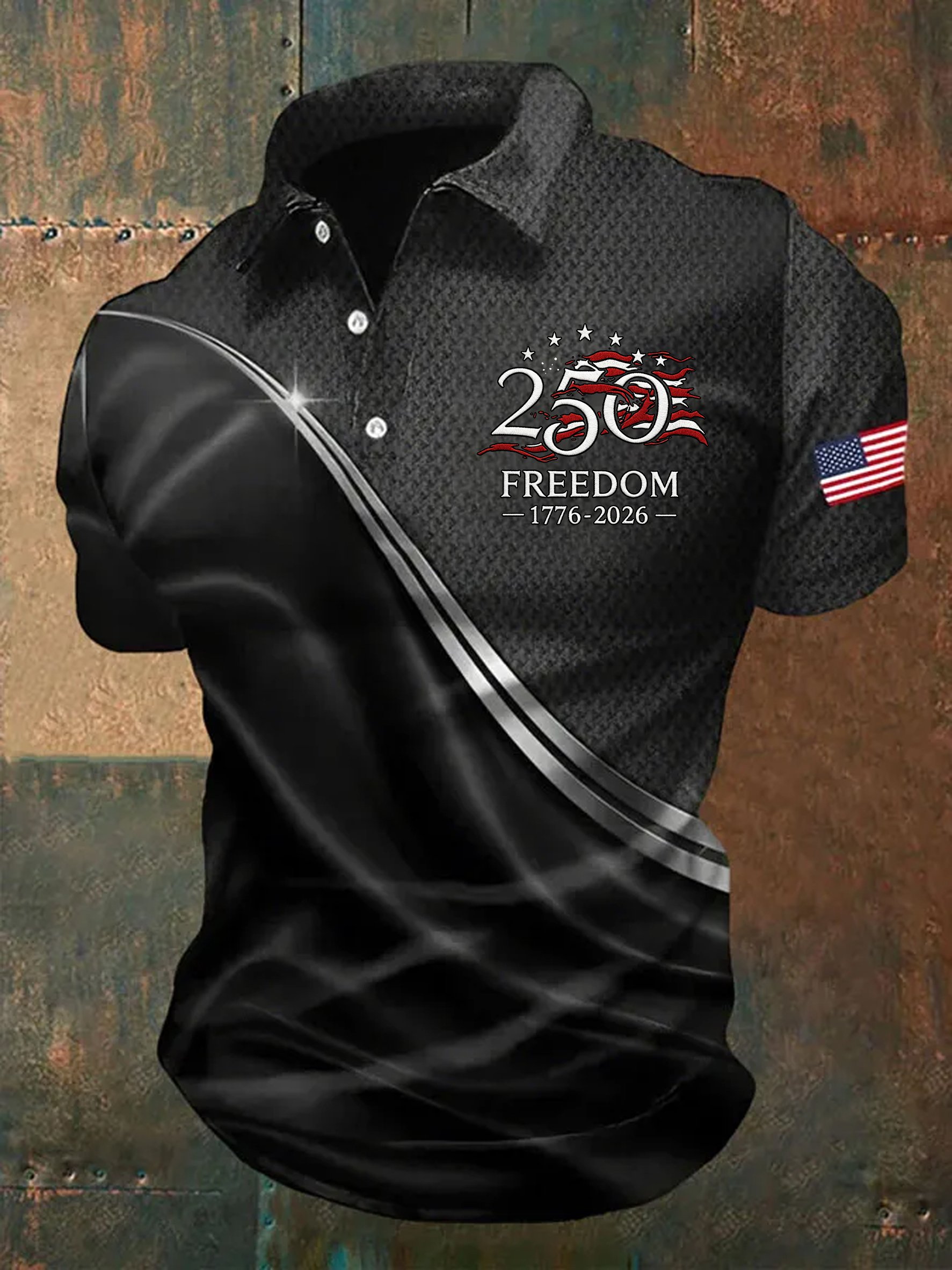 Men's USA 1776-2026 Freedom Printed Polo Shirt