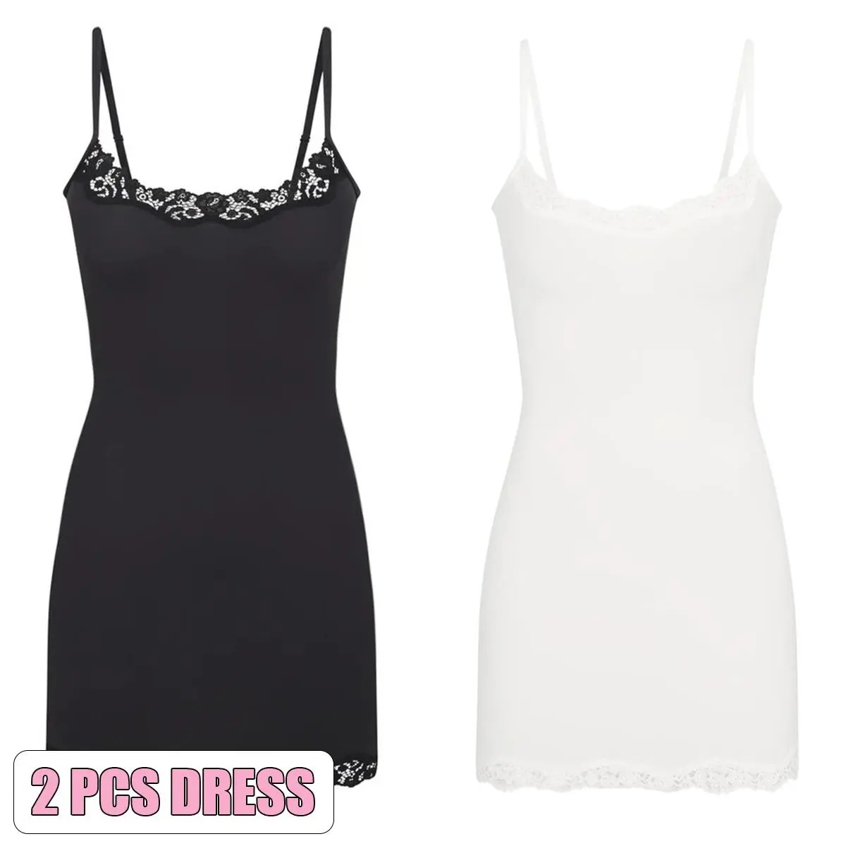 KatchMe Lace Series Women's Simple Style Spaghetti Strap Lace Trim Breathable Bodysuit
