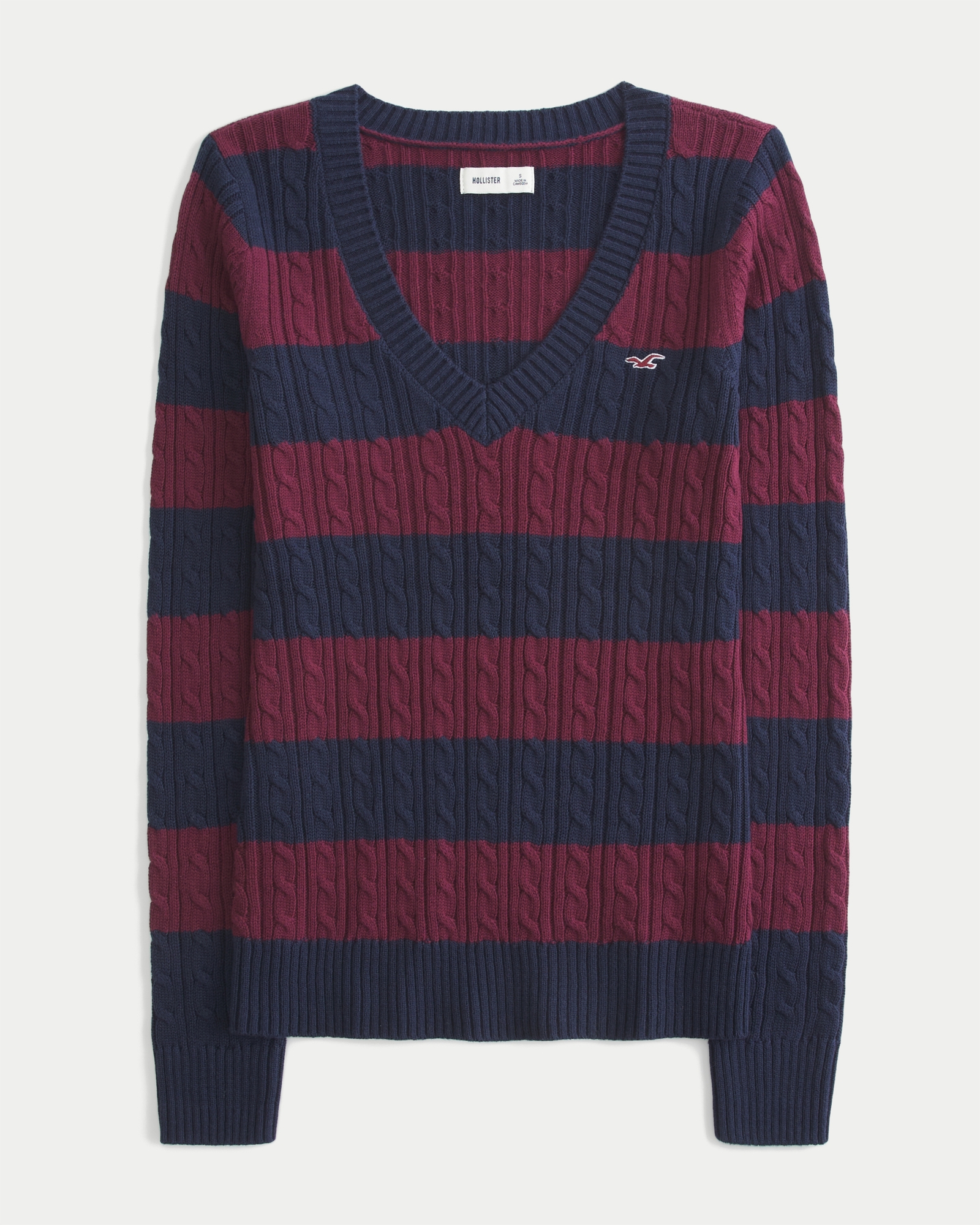 Cable-Knit Icon V-Neck Sweater