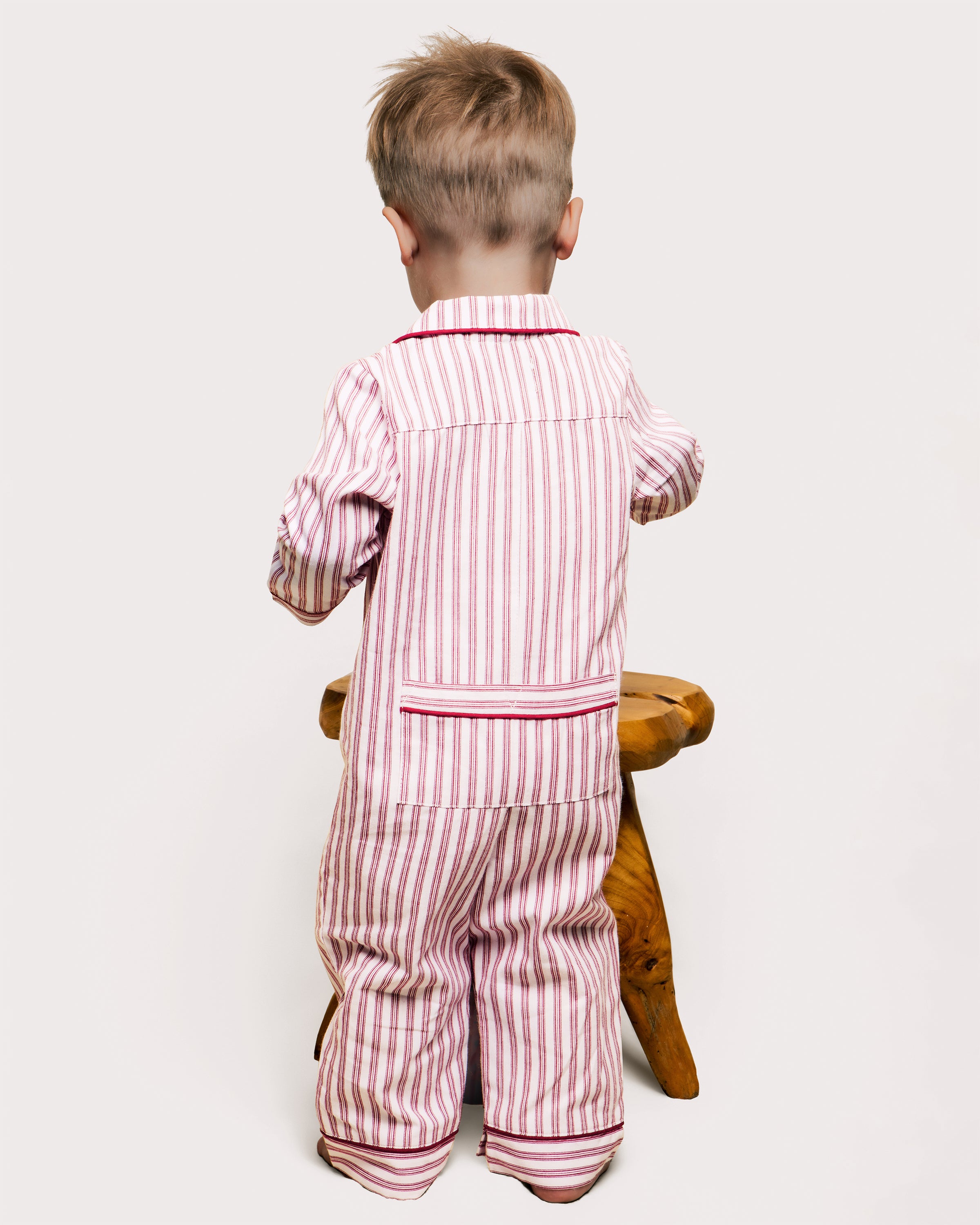 Baby's Twill Classic Romper in Antique Red Ticking