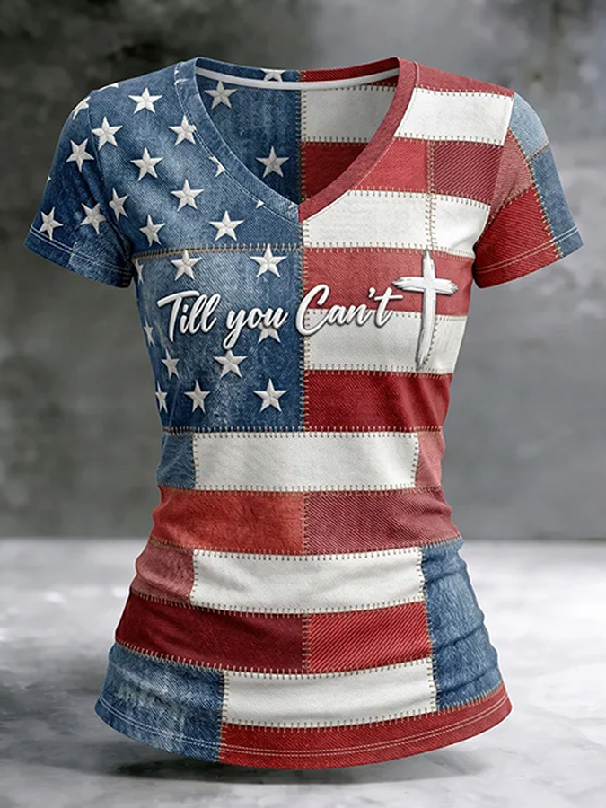 Ladies' Casual Til You Can'T Make America Great Again With Personalized Printed V-Neck T-Shirt