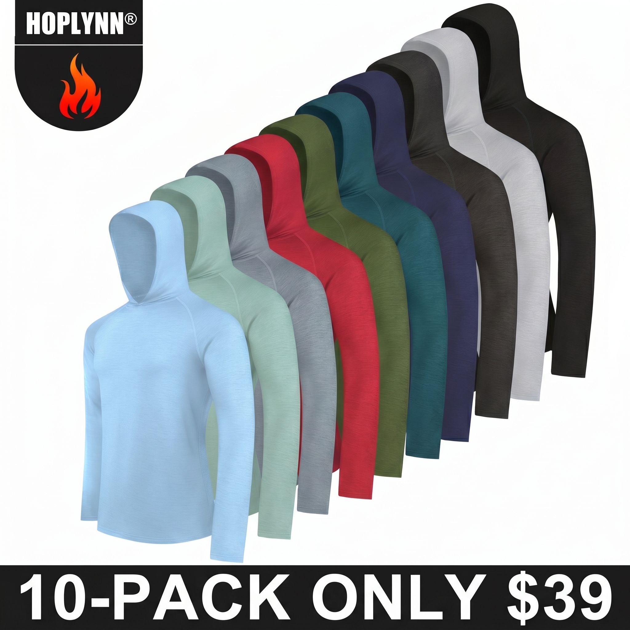 Men's Athletic Hoodie | Long-Sleeve Fishing Shirt | Lightweight Sun Protection Jacket