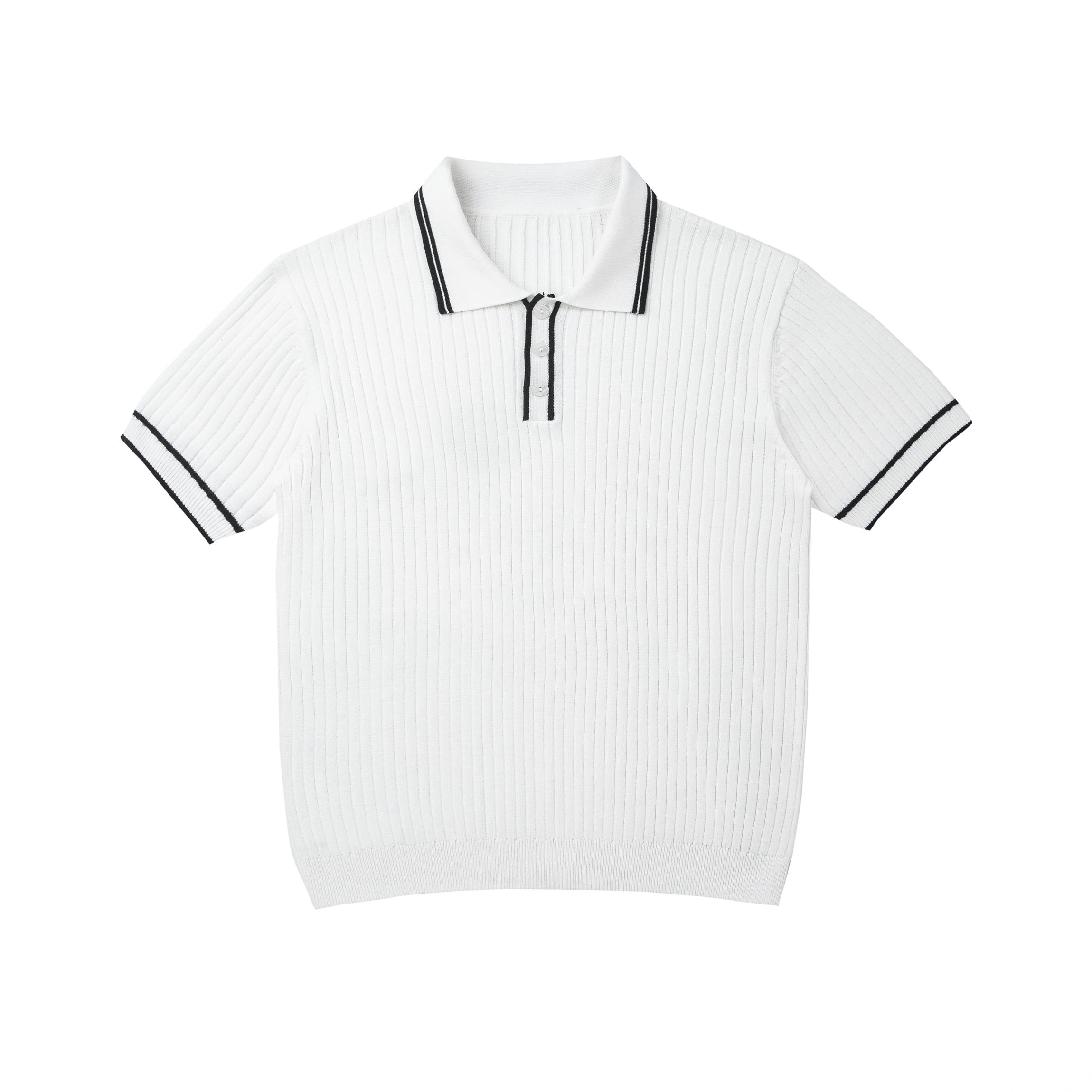 Men's Vintage Rib-Knit Polo Shirt