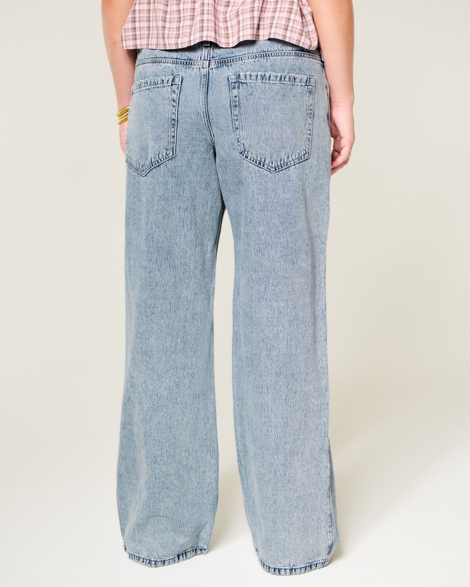 Low-Rise Dark Wash Baggy Jeans