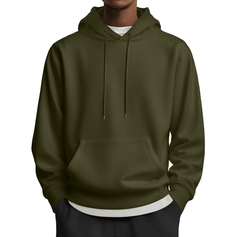 Fall Outfits Men's Medium Size Hoodie Pullover Long Sleeve Casual Fashion Sweatshirt with Drawstring & Kangaroo Pocket for Everyday Wear