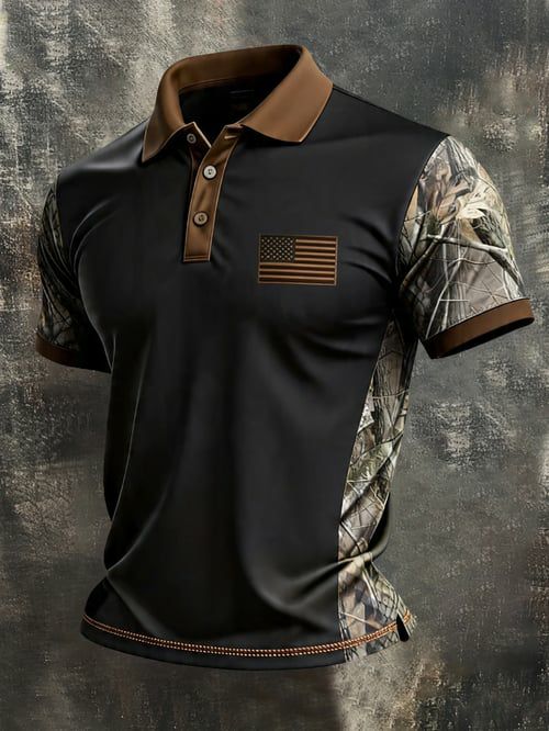 Men'S Independence Day Print Casual Polo Shirt