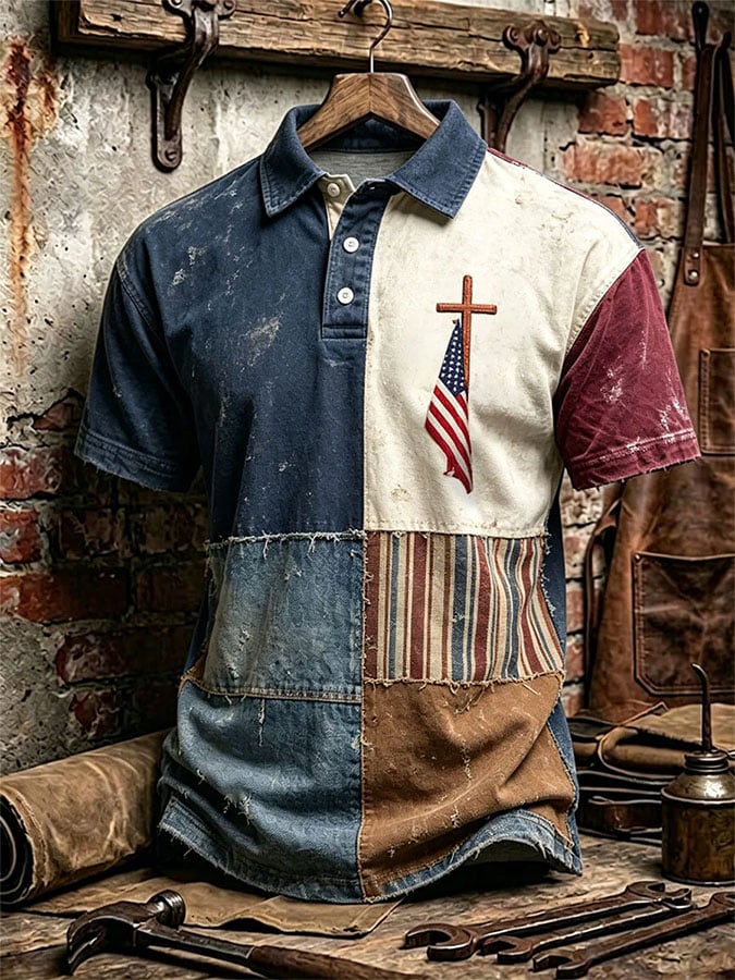 Men's Casual Printed Polo Shirt