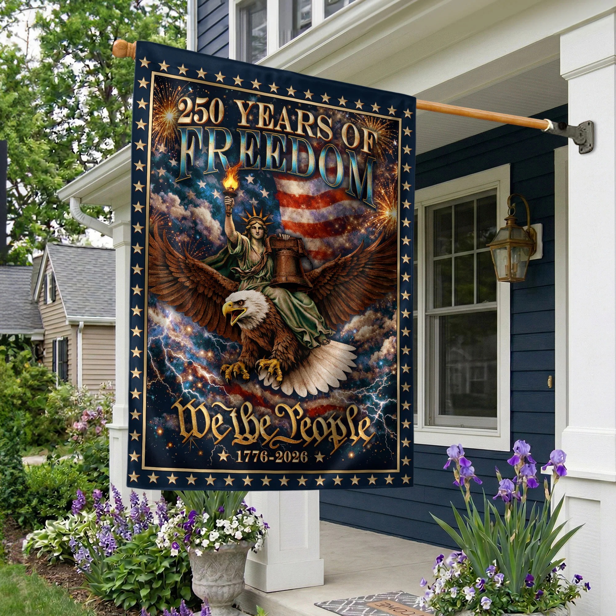 USA 250Th Anniversary 1776–2026 House Flag – We The People Statue