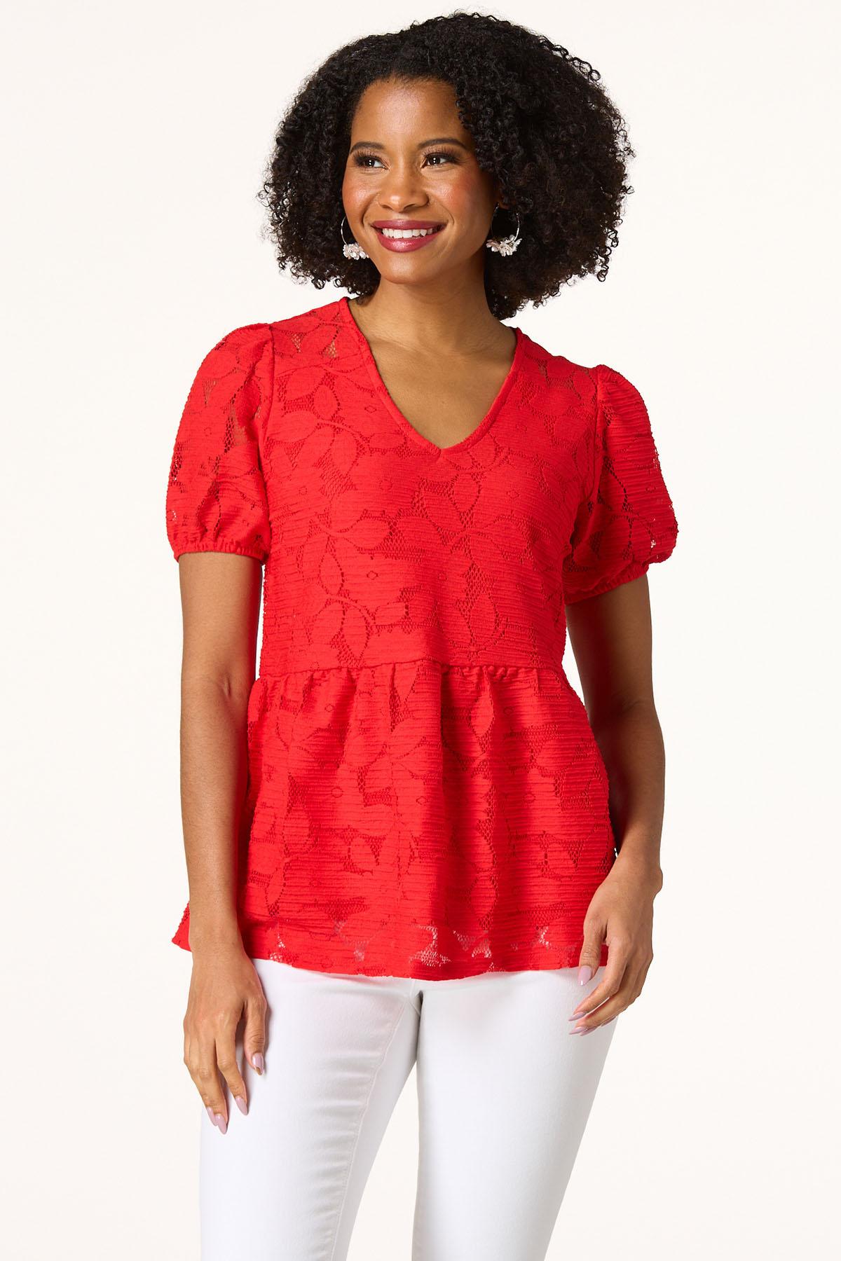 Lacy Peplum Top