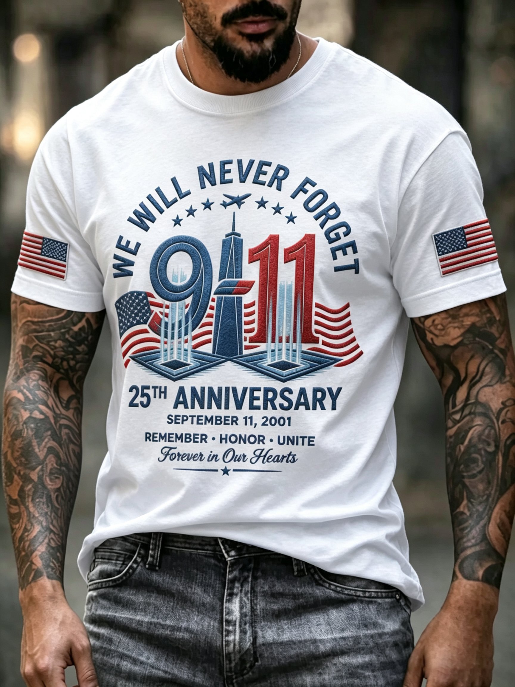 Men's 9.11 Never Forget Printed T-shirt