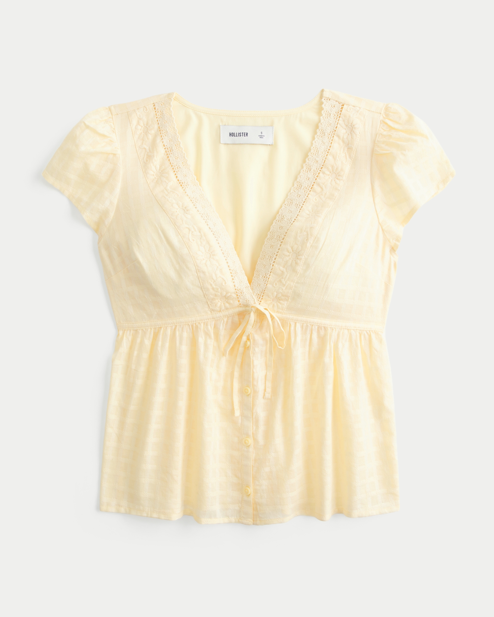 Short-Sleeve Flyaway Babydoll Top