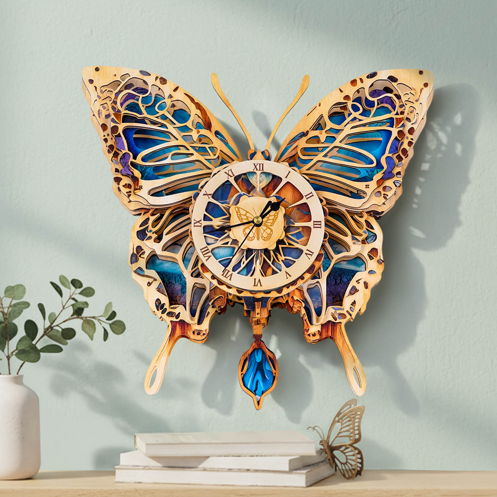 Butterfly DIY Wooden Clock, 3D Puzzle Craft Kit