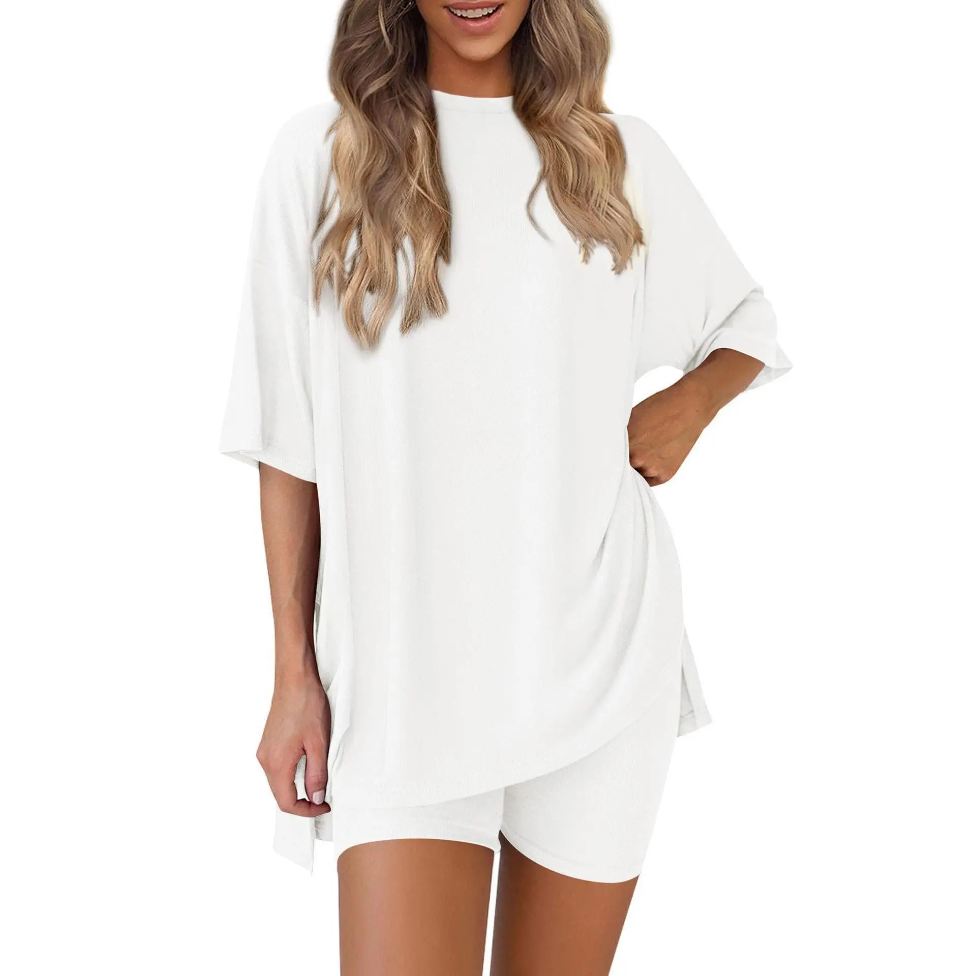 Women's Summer Casual Two-Piece Set: Minimalist Loungewear crafted from soft viscose fabric
