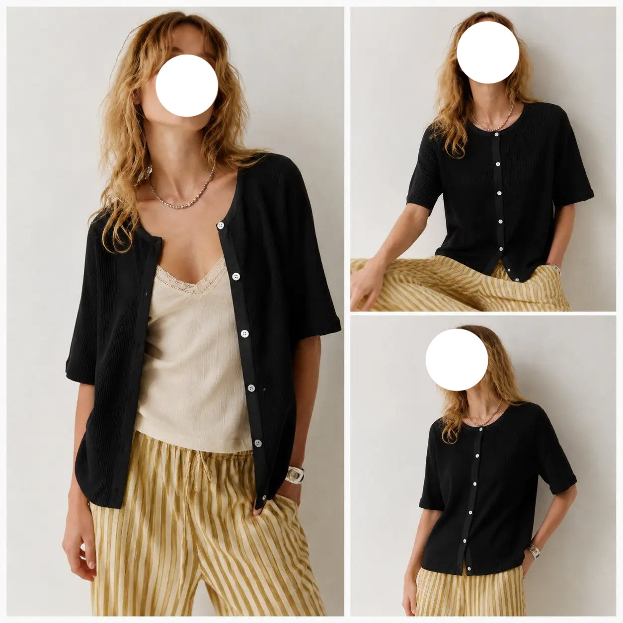 Women's Short Sleeve Ribbed Knit Cardigan – Lightweight Button Down Layering Top