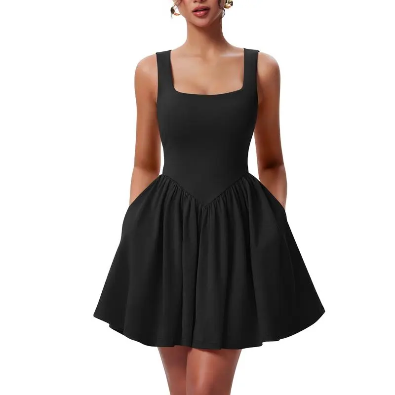 Lady's summer sleeveless V-neck A-line skirt (Just $3 Each!)