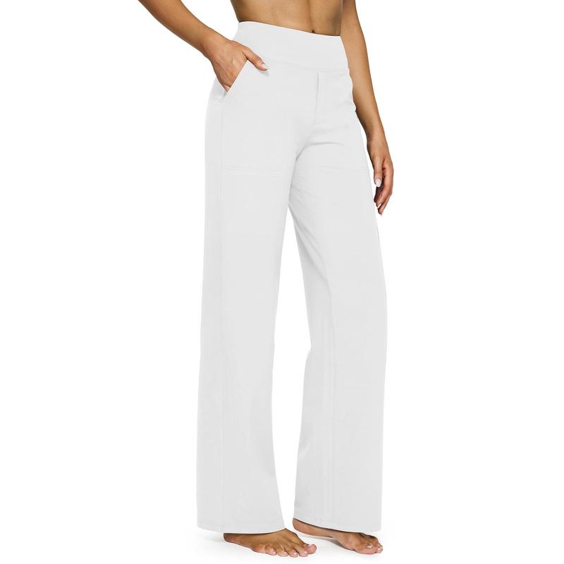 Plus Size Women’s High-Waist Wide Leg Business Casual Pants with Pockets – Comfortable Stretch Lounge Trousers for Work & Daily Wear (XS–5XL)