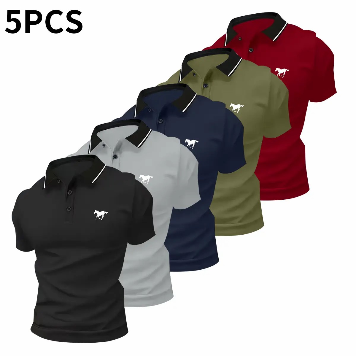 5-Pack Men's Classic Polo Shirts – Everyday Business Casual | Only $22.99