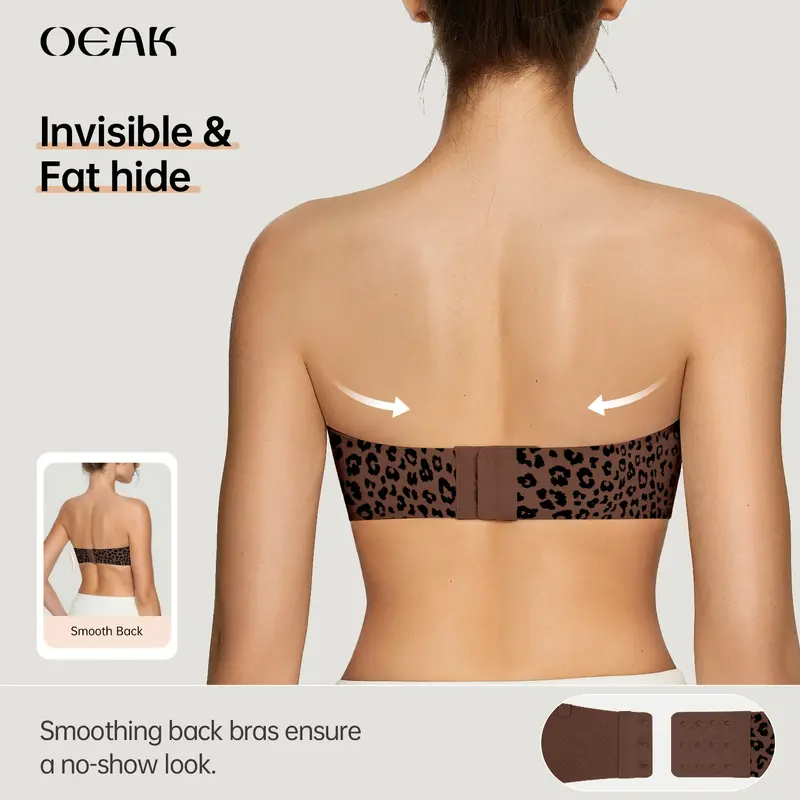 Womens Strapless Bras Push Up Bandeau Bra Non Slip Wireless Supportive Padded Bras Seamless Comfortable Tube Jelly Bra