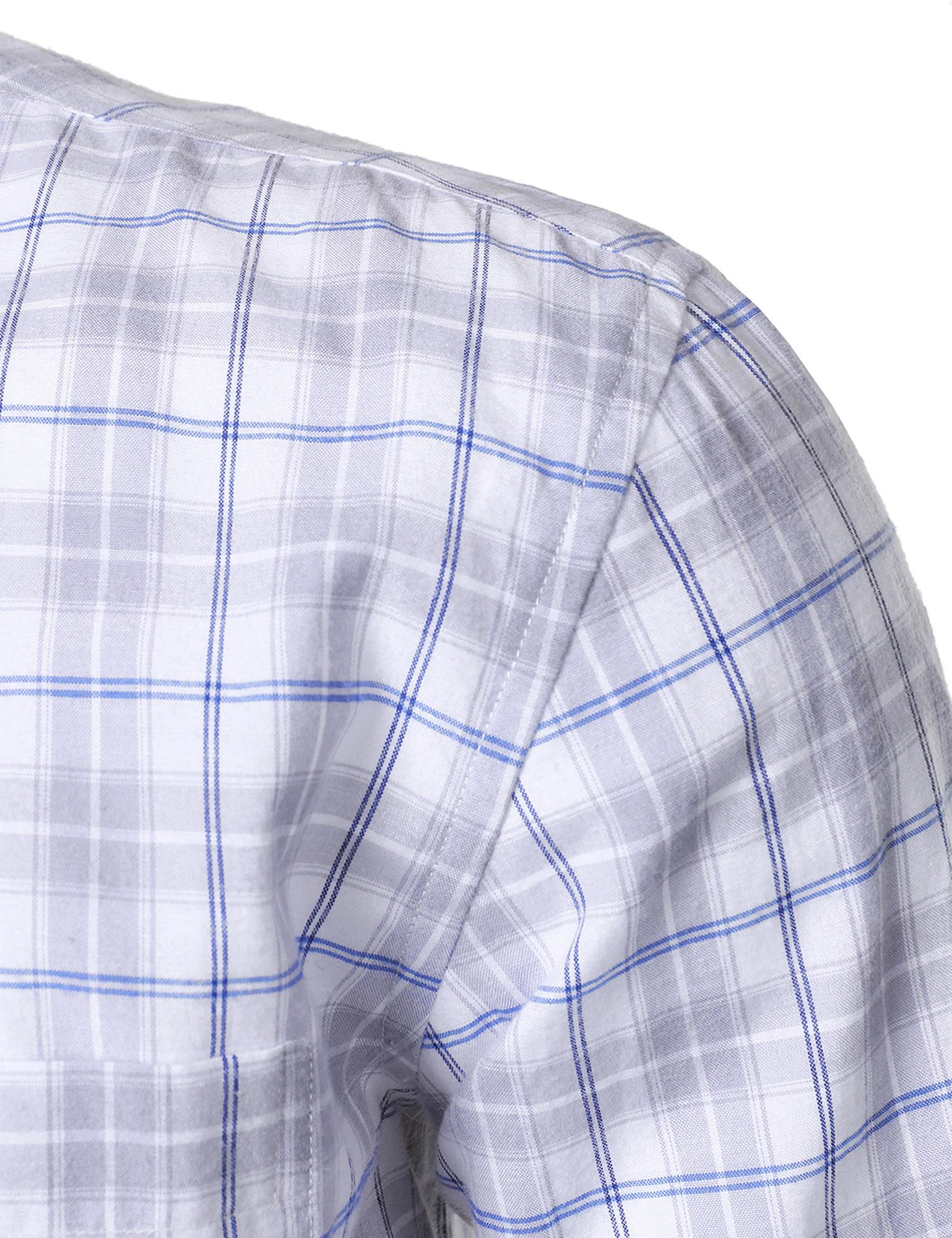 Men's Plaid Long Sleeve Dress Shirt Formal Gingham Slim Fit Button Down Shirts with Lightweight Casual Classic Birthday Fashion