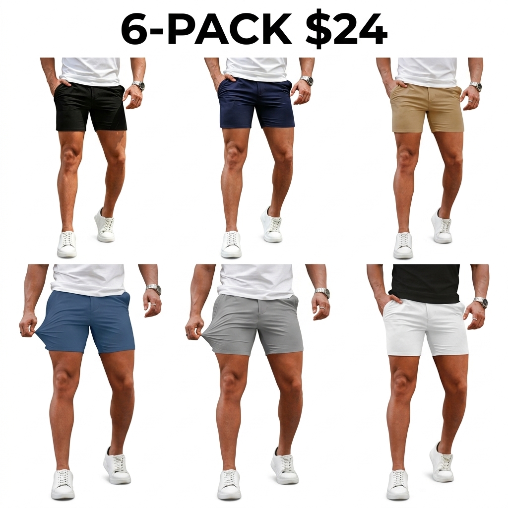 Men's 5 Inch Shorts Casual Stretch Slim Fit Chino Shorts Comfort Tapered Leg Skinny Short Pants Fathersdaygift