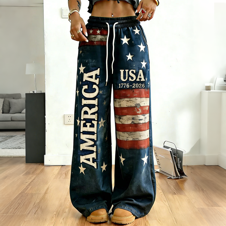 Women's American Flag Casual Pants