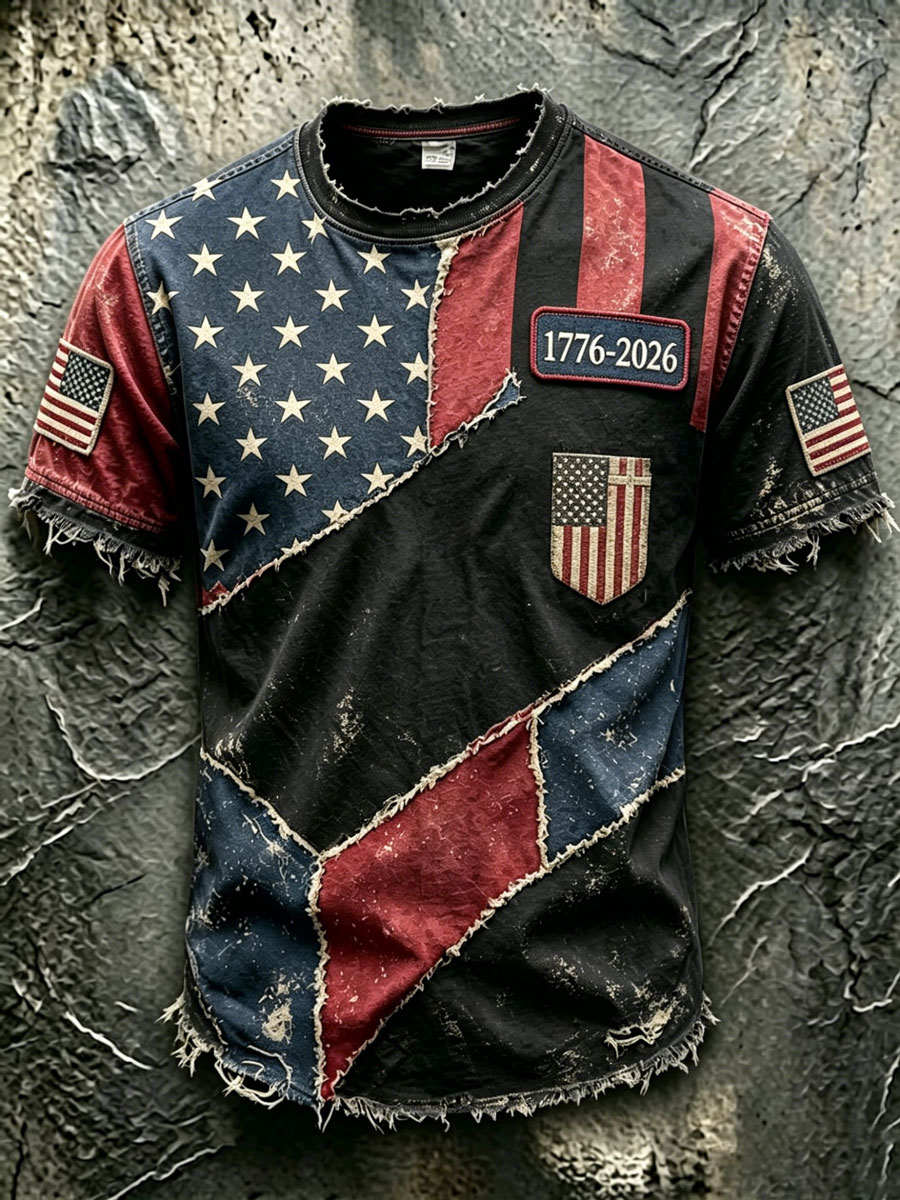 Men'S Retro 250Th Anniversary American Faith Short-Sleeve T-Shirt