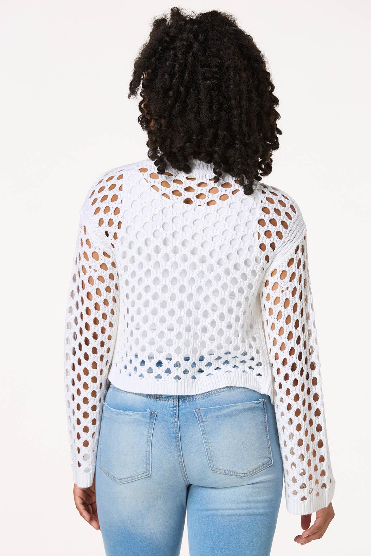 Open Stitch Cardigan Sweater