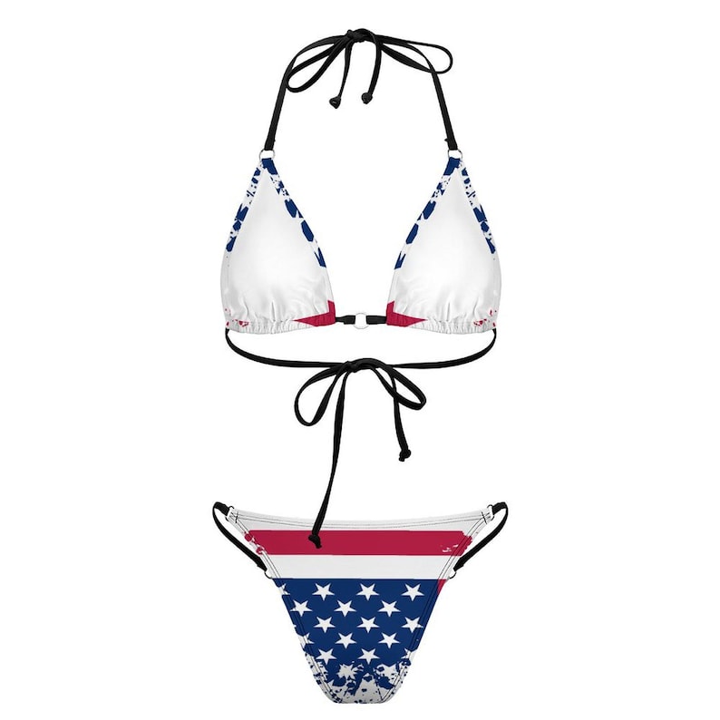 Stars and Stripes Bikini: American Flag Two-Piece Swimsuit