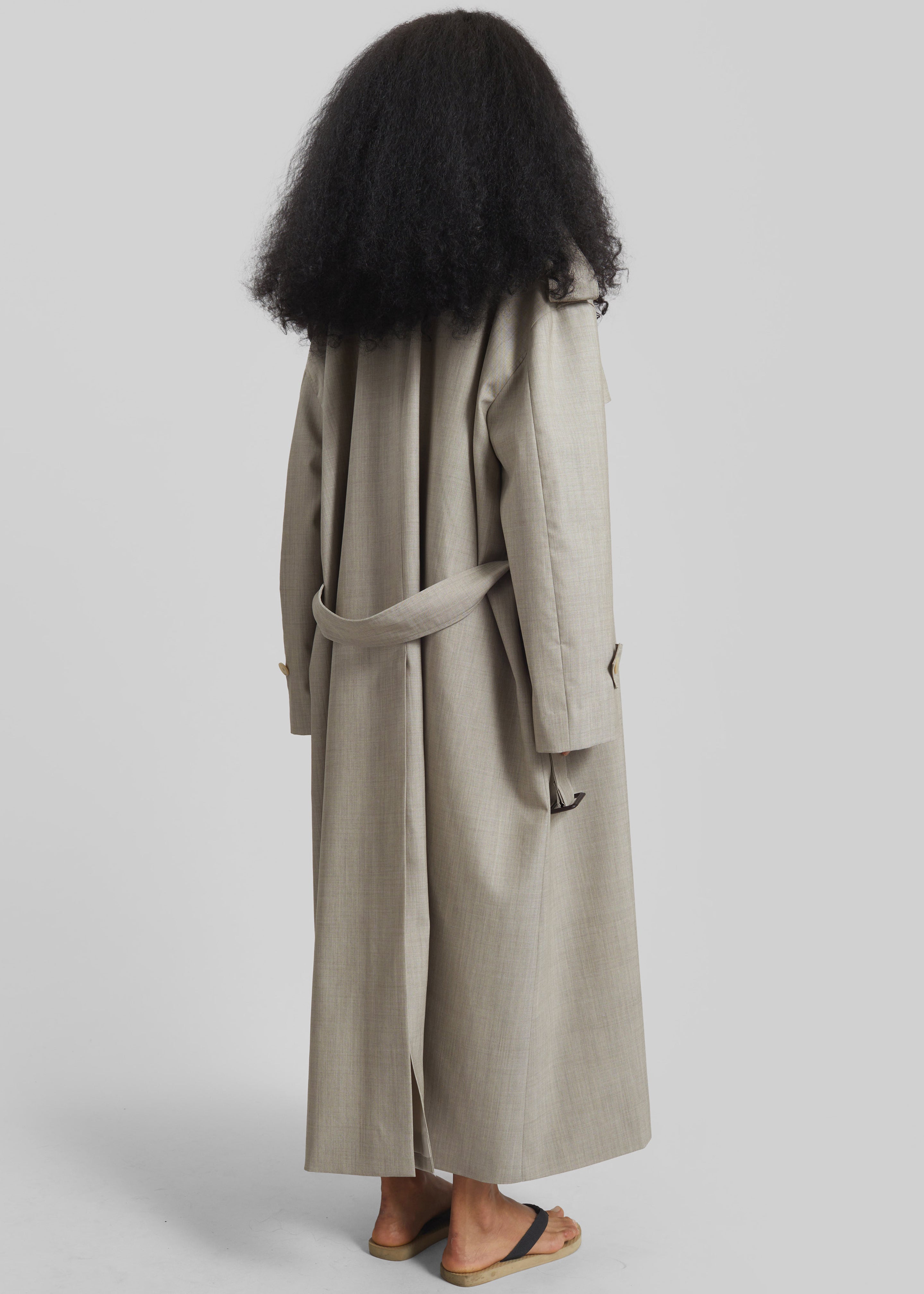 Dursley Oversized Trench Coat - Beige Melange