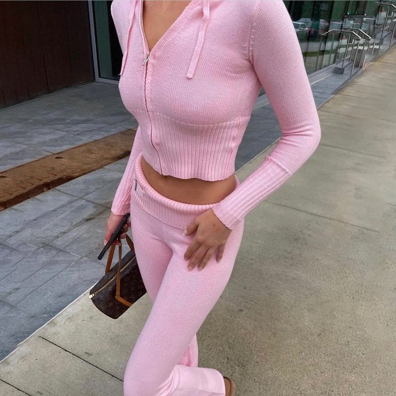 🔥6-Pack Women's Zipper Knitted Hoodie Set(All Colors)