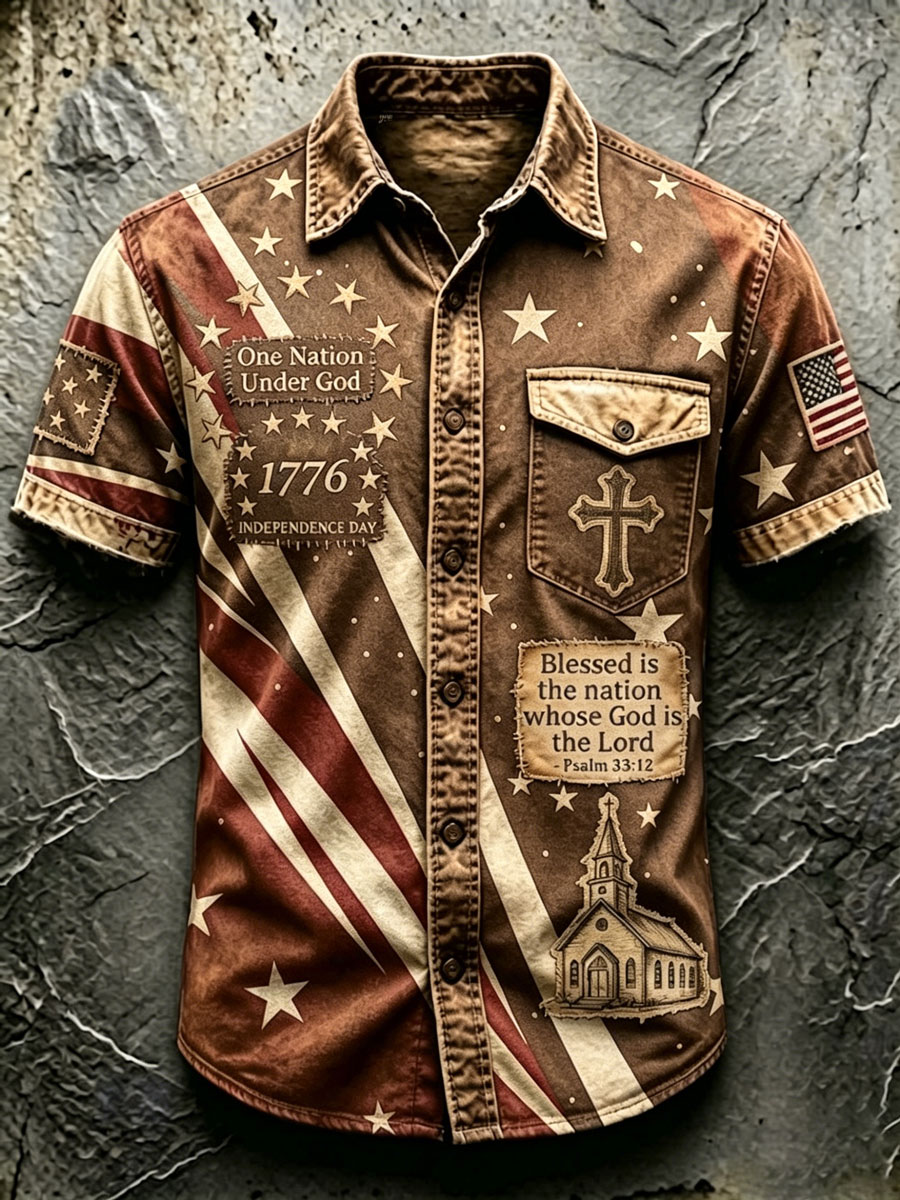 Men'S 250Th Anniversary National Faith Print  Shirt
