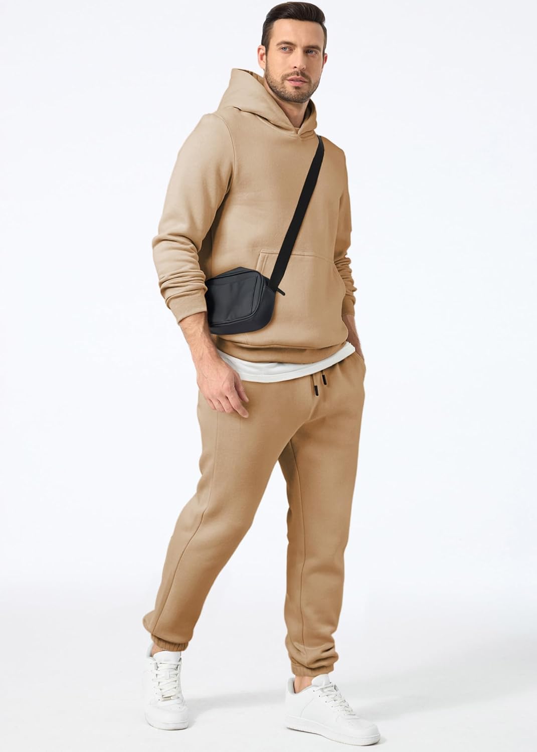 JMIERR Men's 2 Piece Outfits Hoodie Sweatshirt Tracksuit & Joggers Sweatpants Sweatsuit Set