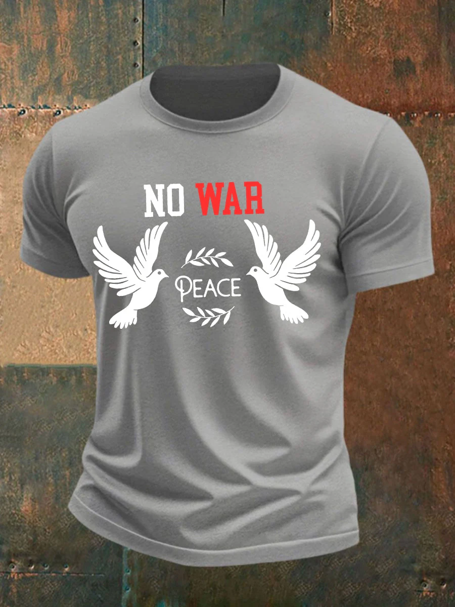 Men's No War cotton short-sleeved T-shirt