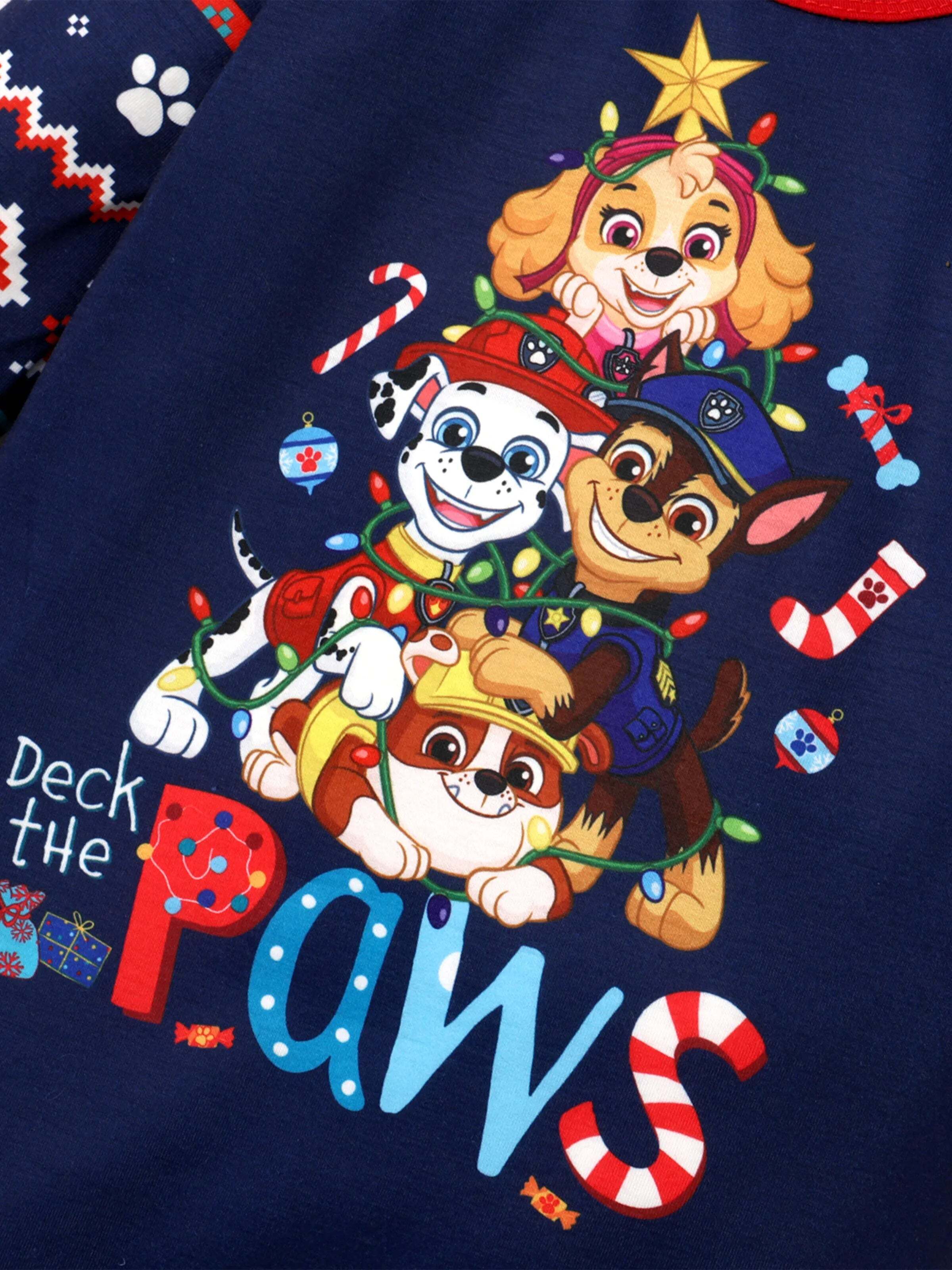 PAW Patrol Christmas Family Matching Allover Print Long-sleeve Pajamas Sets with Christmas Socks