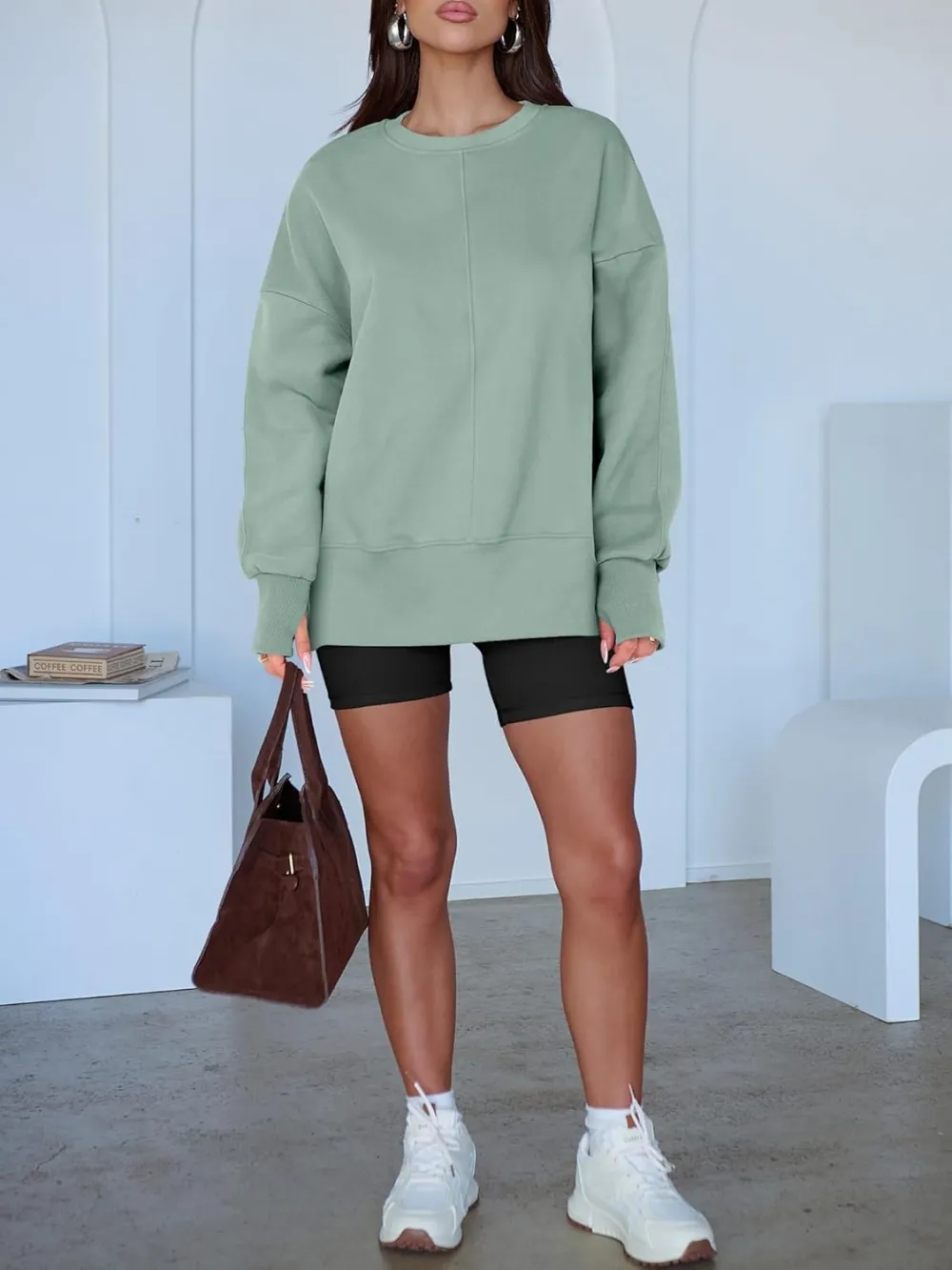 Women Oversized Sweatshirts Thumbhole Long Sleeve Hoodies Shirts