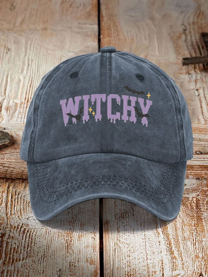 Unisex Halloween Witchy Print Hat