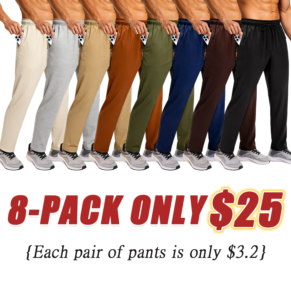 Men's Water-Repellent Quick-Dry Zipper Pocket Joggers