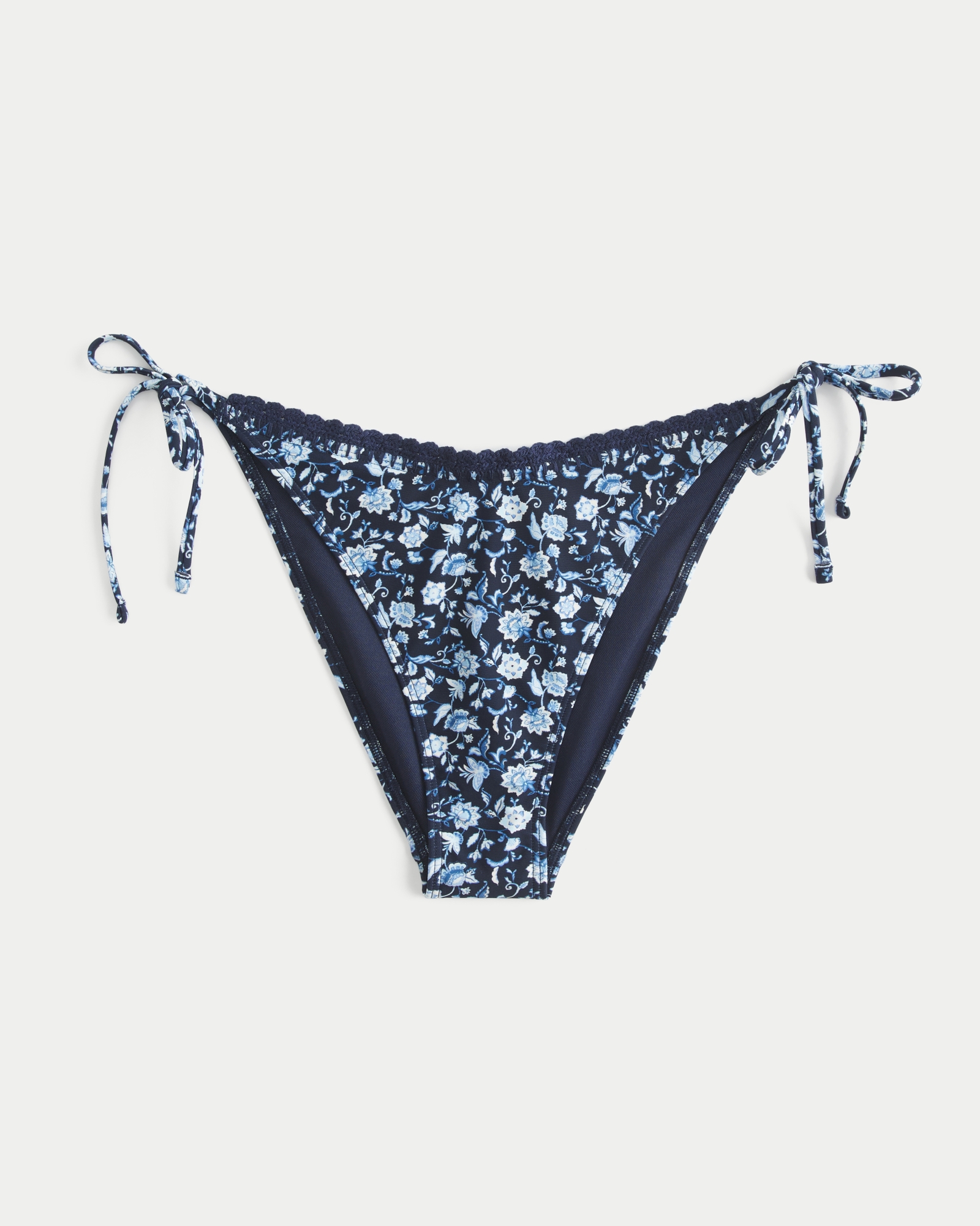 Stitched Trim Side Tie Cheeky Bikini Bottom
