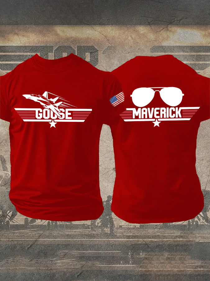 Men's Retro Goose And Maverick Print T-Shirt
