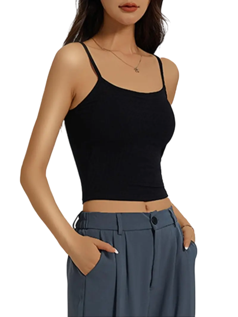 Women's solid color ribbed camisole
