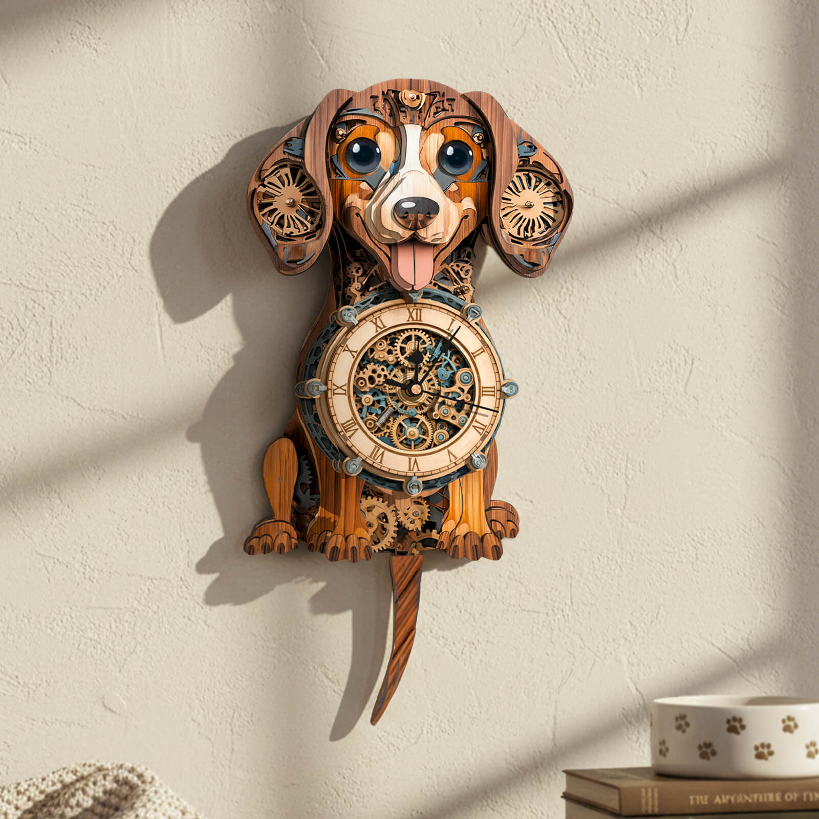 Dachshund DIY Wooden Clock, 3D Puzzle Craft Kit