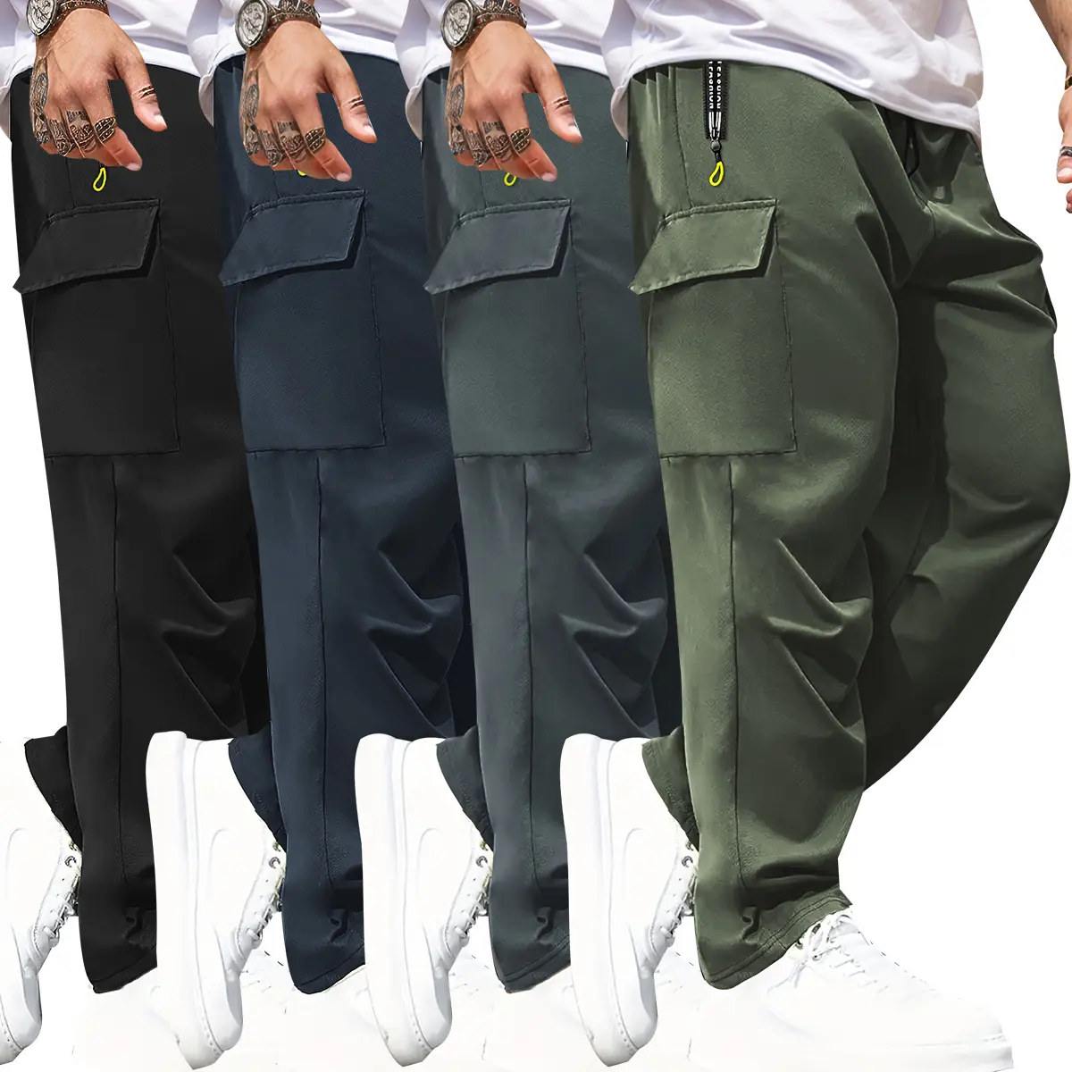 Men's Cargo Pants (with Zipper Pockets)