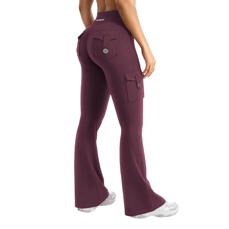 Women's Yoga Flare Leggings with Pockets Hidden