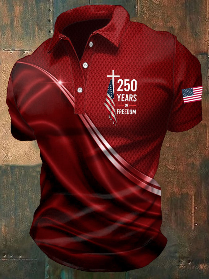 Men's 250th Anniversary Printed Casual Polo Shirt
