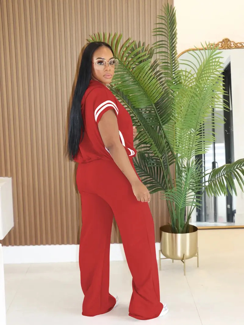 Women's Spring/Summer Hooded Top and Casual Pants Set