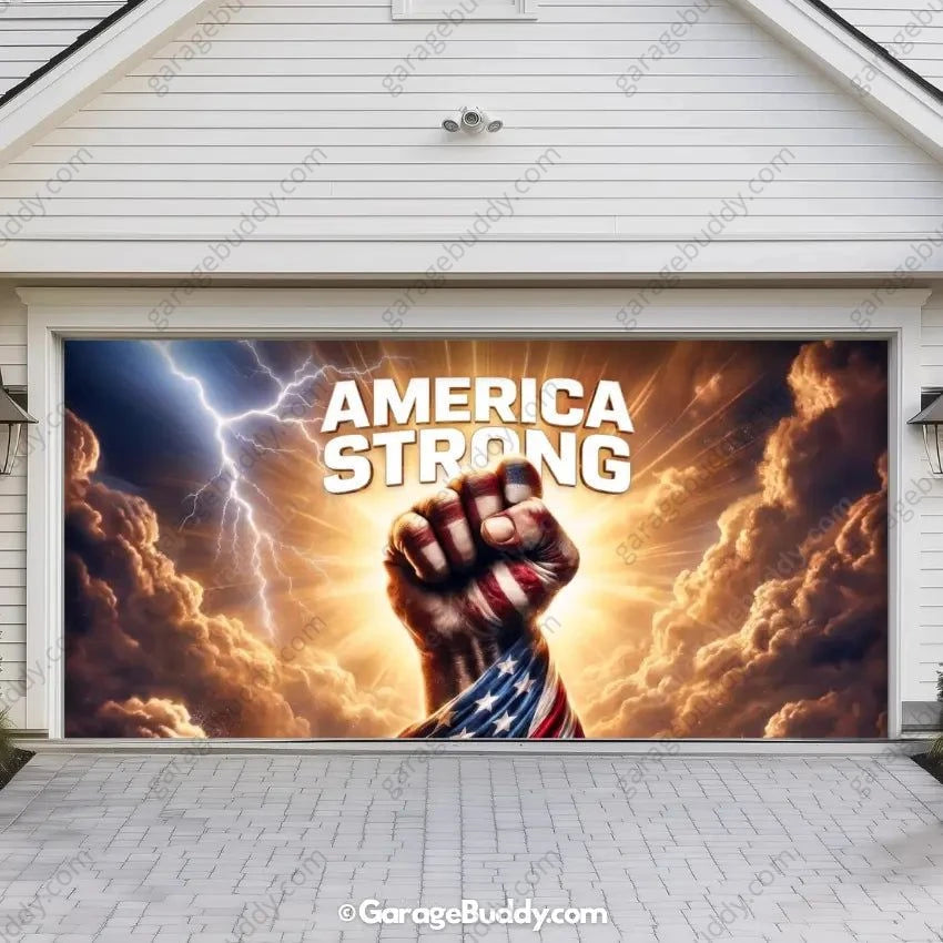 America Strong | Patriotic Garage Door Cover