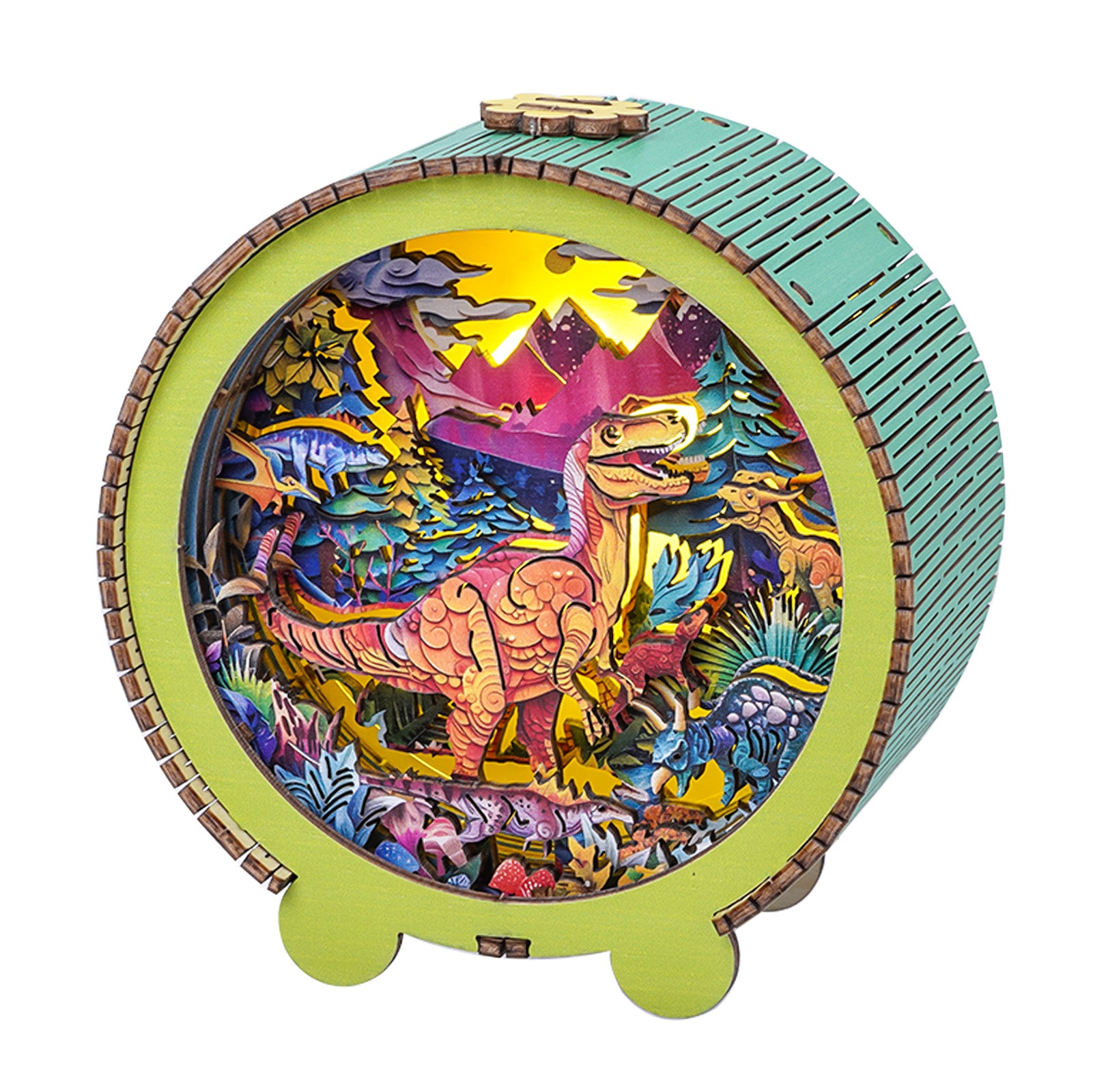 Volcano Dinosaur Kit - 3D Wooden Puzzle Night Light